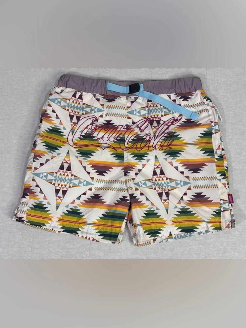 KITH Coca Cola Pendleton Swim Shorts Tribal Print Mesh Lined Size S